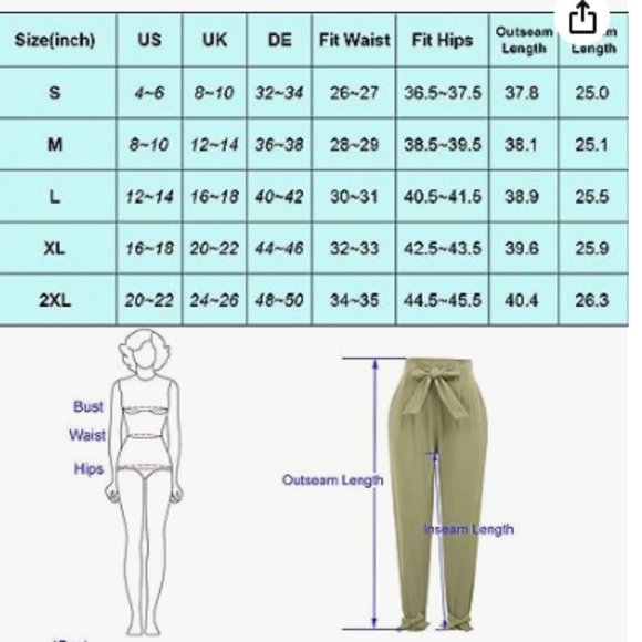 Grace Karin Smoke Blue Paper Bag Waist Cropped Pencil Pant with Tie Ankle - Picture 4 of 5